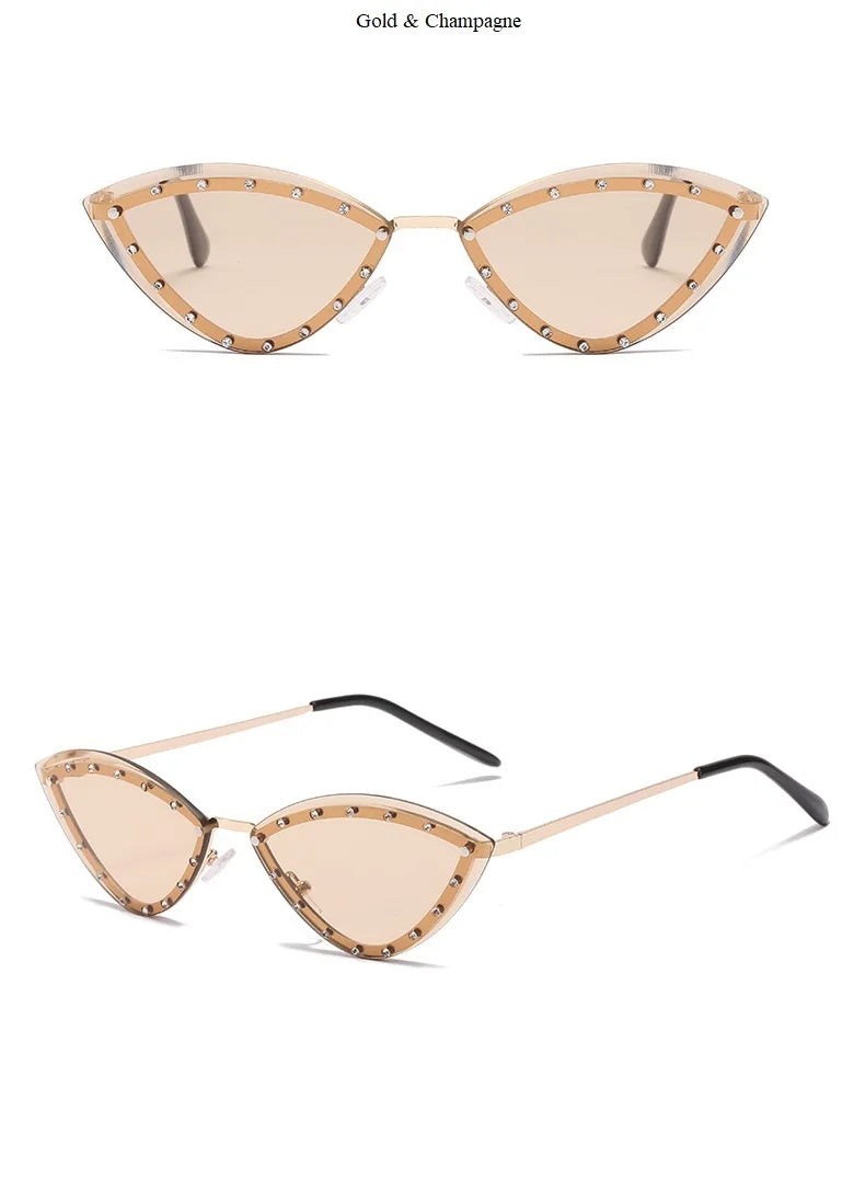 Cat Eye Sunglasses With Strass