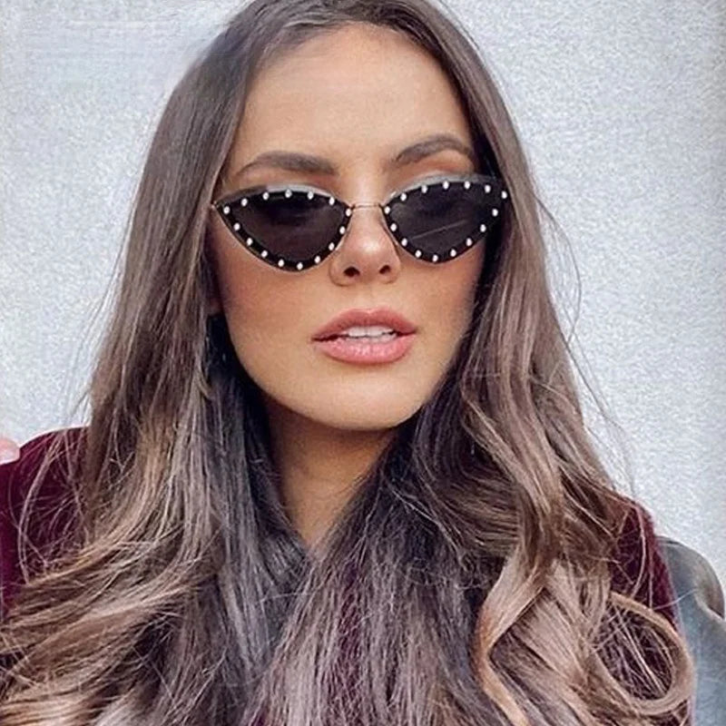 Cat Eye Sunglasses With Strass