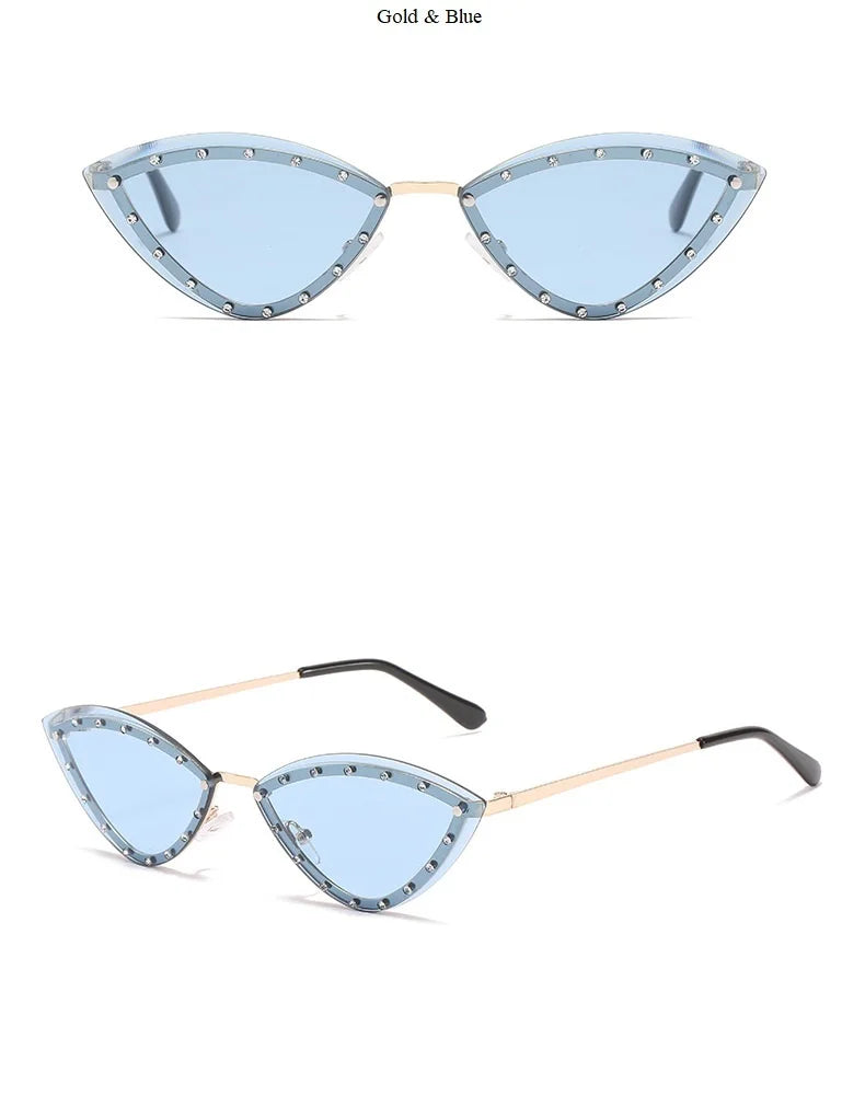 Cat Eye Sunglasses With Strass