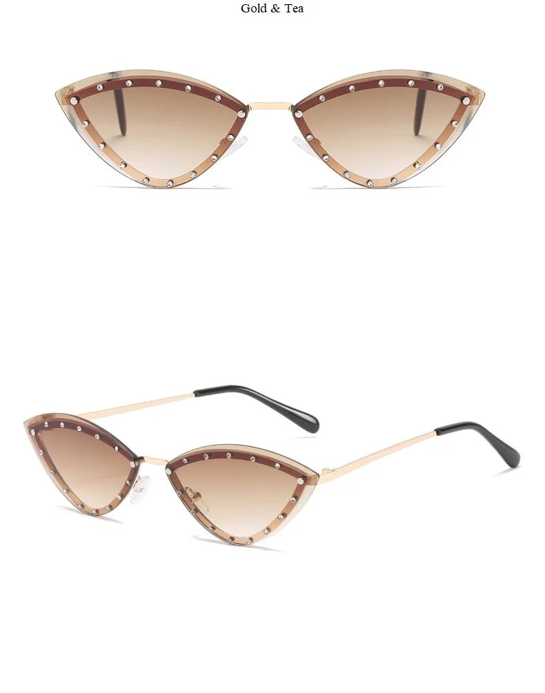 Cat Eye Sunglasses With Strass