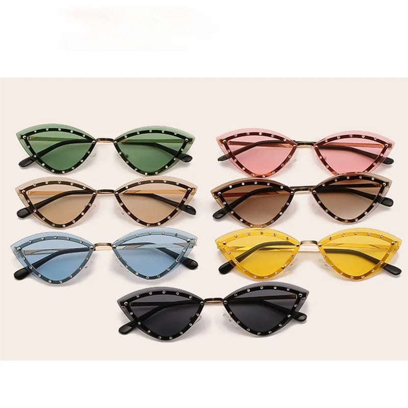Cat Eye Sunglasses With Strass