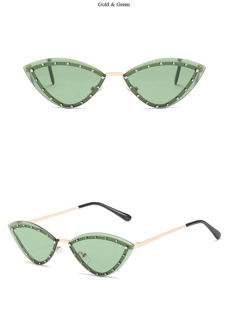 Cat Eye Sunglasses With Strass