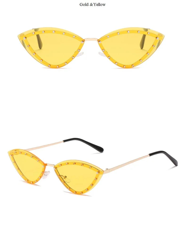 Cat Eye Sunglasses With Strass