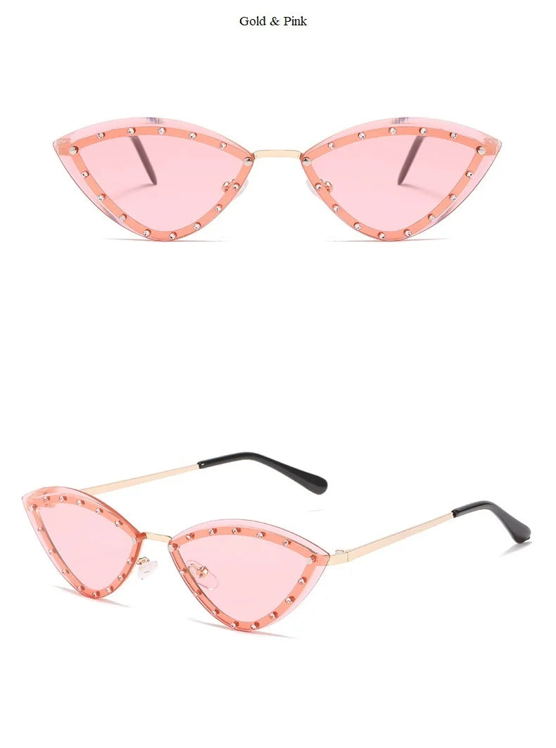 Cat Eye Sunglasses With Strass