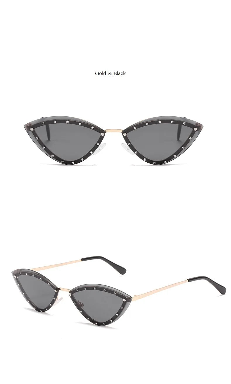 Cat Eye Sunglasses With Strass
