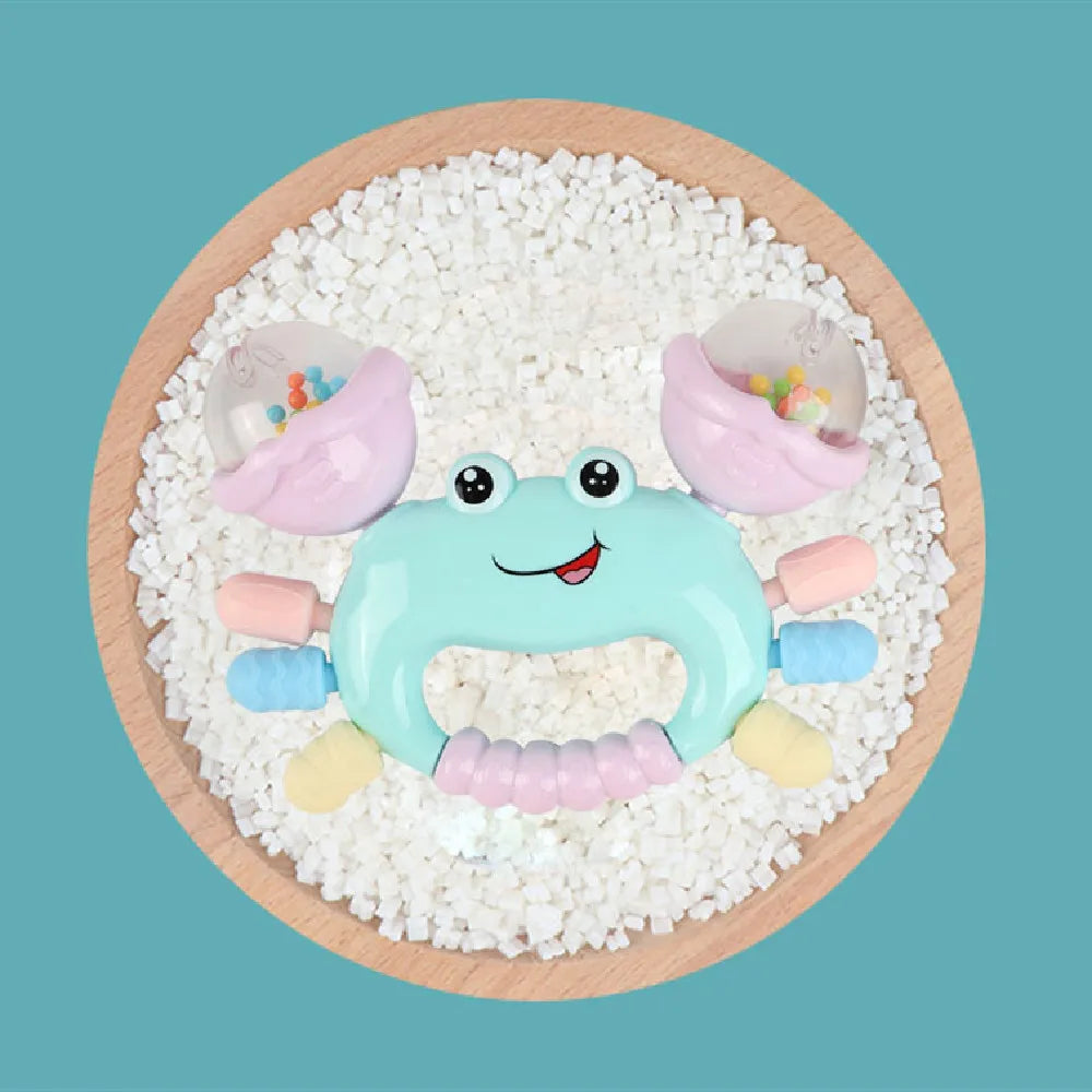 Montessori Crab Rattle Toy – Soft Teething Toy for Infants