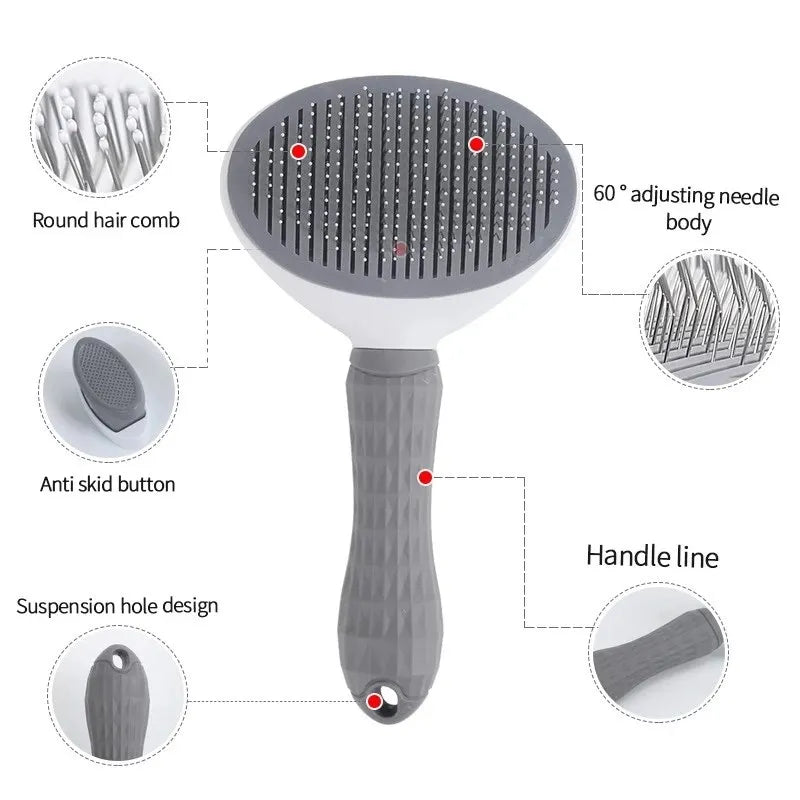 EasyGroom : Brosse autonettoyante pour animaux de compagnie pour chats et chiens