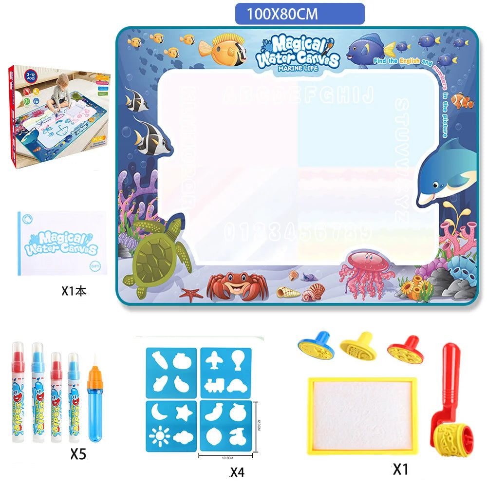Magic Water Drawing Mat Reusable Painting Board for Kids