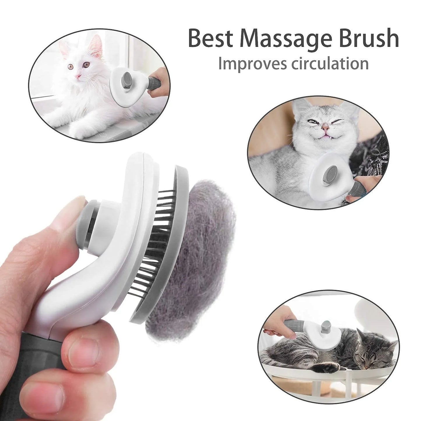 EasyGroom : Brosse autonettoyante pour animaux de compagnie pour chats et chiens
