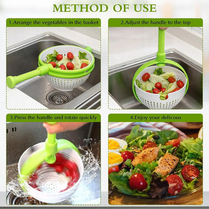 Foldable Salad Spinner Bowl with Handle