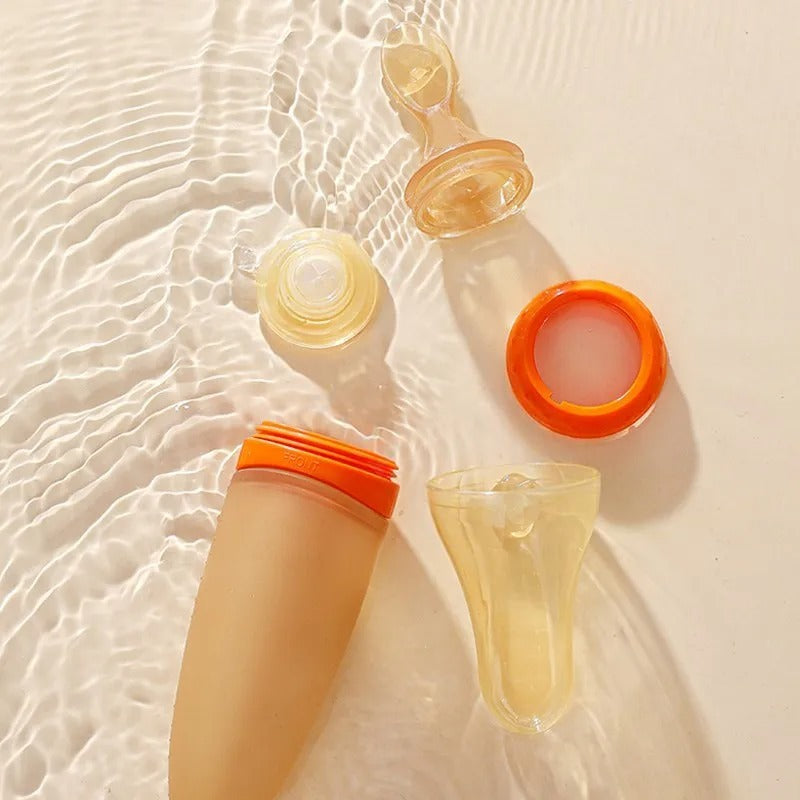 Silicone Baby Feeder Bottle – Squeeze Spoon for Feeding