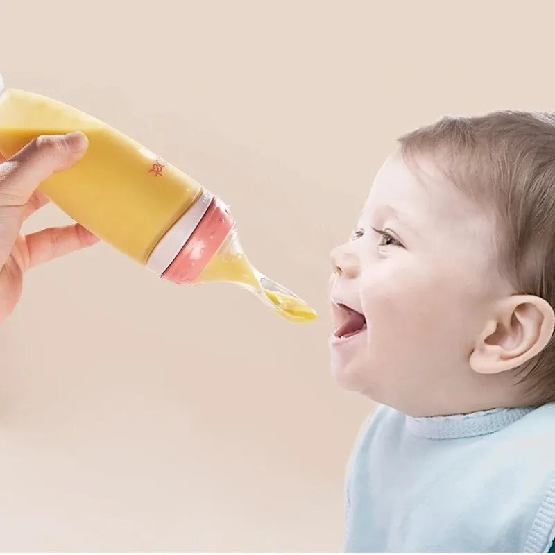 Silicone Baby Feeder Bottle – Squeeze Spoon for Feeding