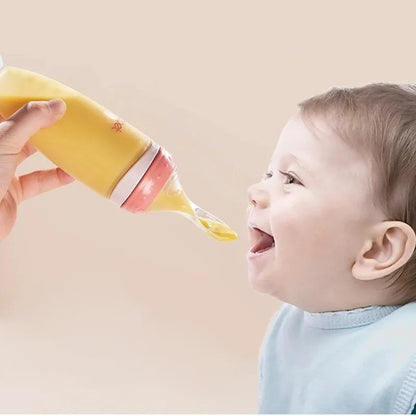 Silicone Baby Feeder Bottle – Squeeze Spoon for Feeding