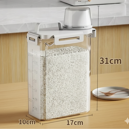 Grain Storage Container with Lid and Measuring Cup