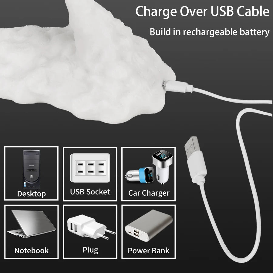 3D Dragon Fire LED Lamp USB Rechargeable Light