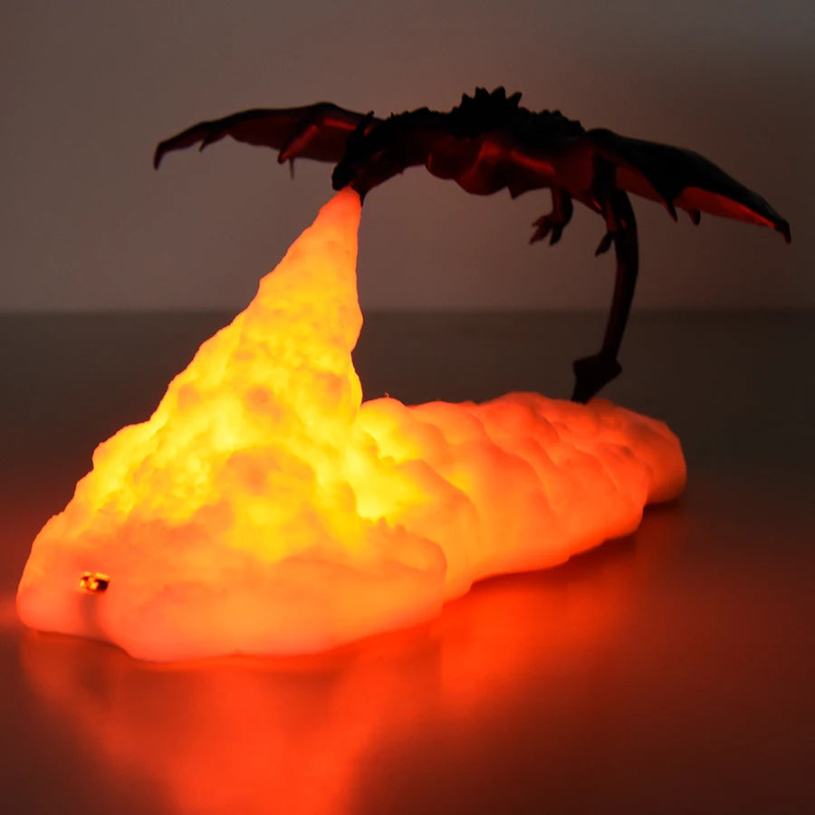 3D Dragon Fire LED Lamp USB Rechargeable Light