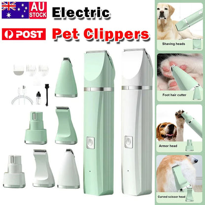 P1 - Tondeuse électrique multifonction 4 en 1 pour chien pour le toilettage Tondeuse sans fil pour chien Tondeuse à faible bruit Outils de toilettage pour animaux de compagnie