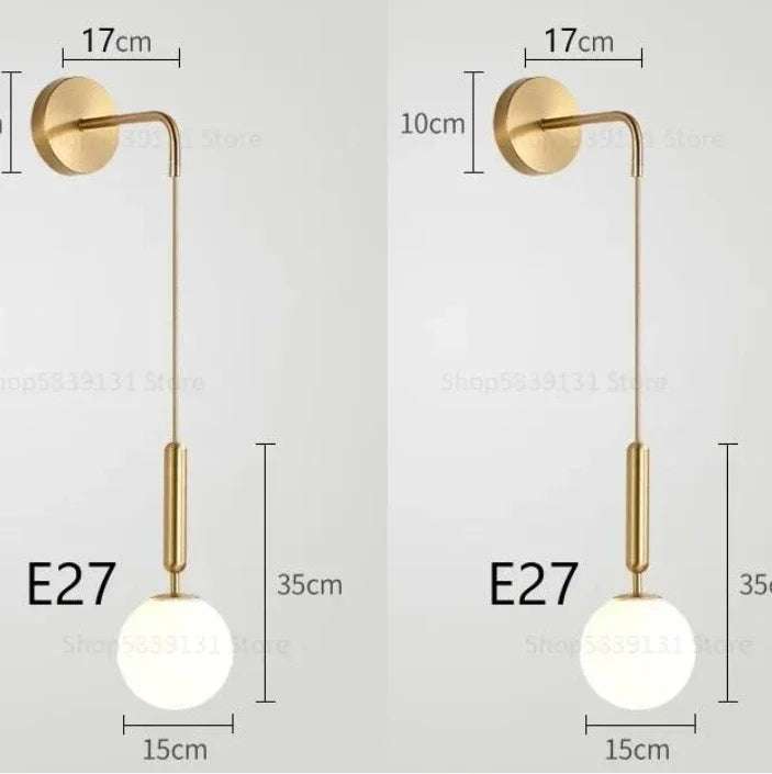 Minimalist LED Wall Light – Elegant Glass Bedside Lamp