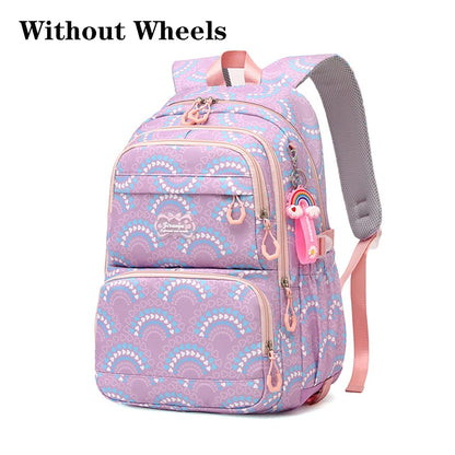 All-Terrain School Companion: Waterproof Rolling Backpack for Girls