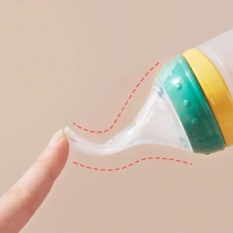 Silicone Baby Feeder Bottle – Squeeze Spoon for Feeding