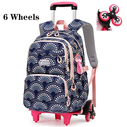 All-Terrain School Companion: Waterproof Rolling Backpack for Girls