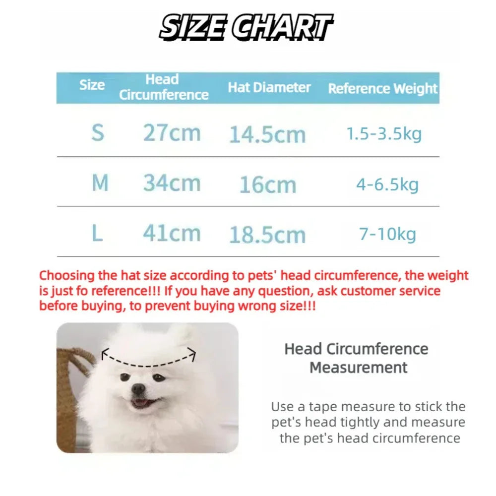 Adjustable Pet Sun Hat for Cats and Small Dogs