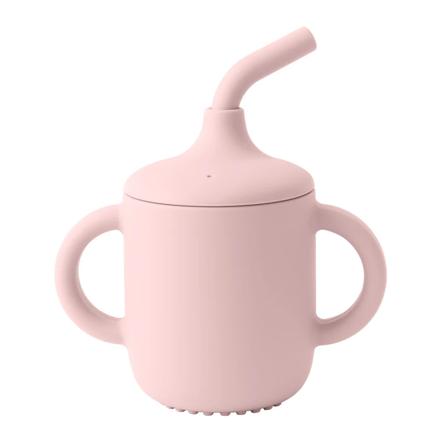 Silicone Baby Sippy Cup – Double Handle Straw Training Cup