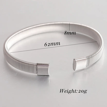 ElegantMesh: Contemporary C-Shaped Mesh Bangle in Stainless Steel