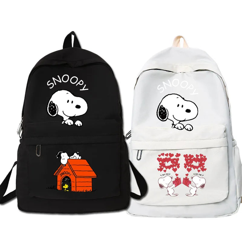 Sac à dos d'école tendance avec dessin animé Snoopies - Sac d'anime de grande capacité pour adolescents garçons et filles, sac d'étudiant pour enfants