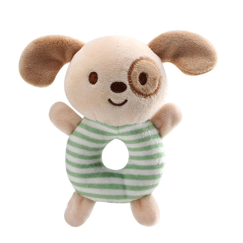 Soft Cartoon Animal Handheld Plush Rattle for Infants