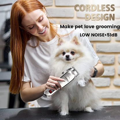 P2 - Professional Dog Hair Clipper All Metal Rechargeable Pet Trimmer Cat Shaver Cutting Machine Puppy Grooming Haircut Low Noice