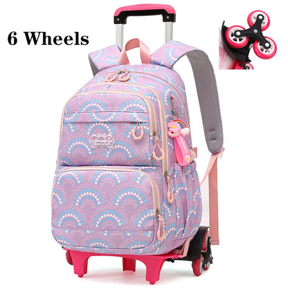 All-Terrain School Companion: Waterproof Rolling Backpack for Girls