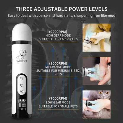 PawGroom Elite : Broyeur à griffes rechargeable pour animaux de compagnie