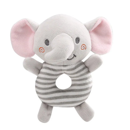 Soft Cartoon Animal Handheld Plush Rattle for Infants