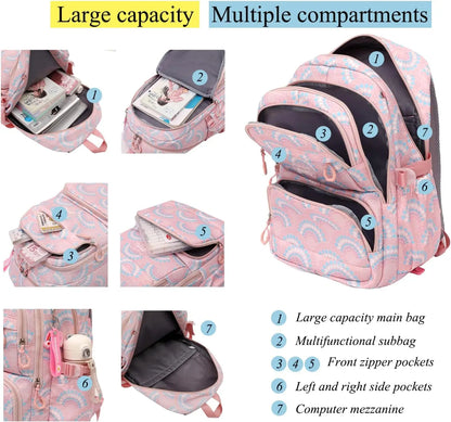 All-Terrain School Companion: Waterproof Rolling Backpack for Girls