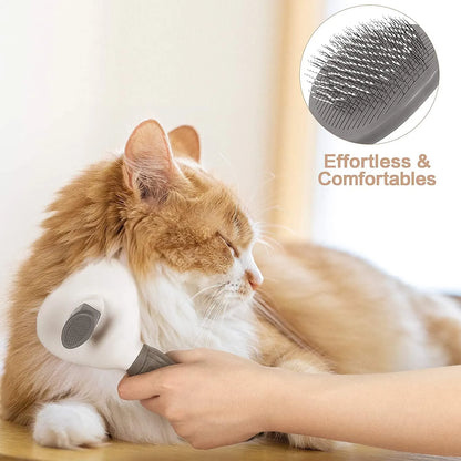 EasyGroom : Brosse autonettoyante pour animaux de compagnie pour chats et chiens 