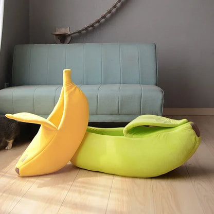 Banana Cat Bed – Cozy Warm Pet House for Cats & Puppies