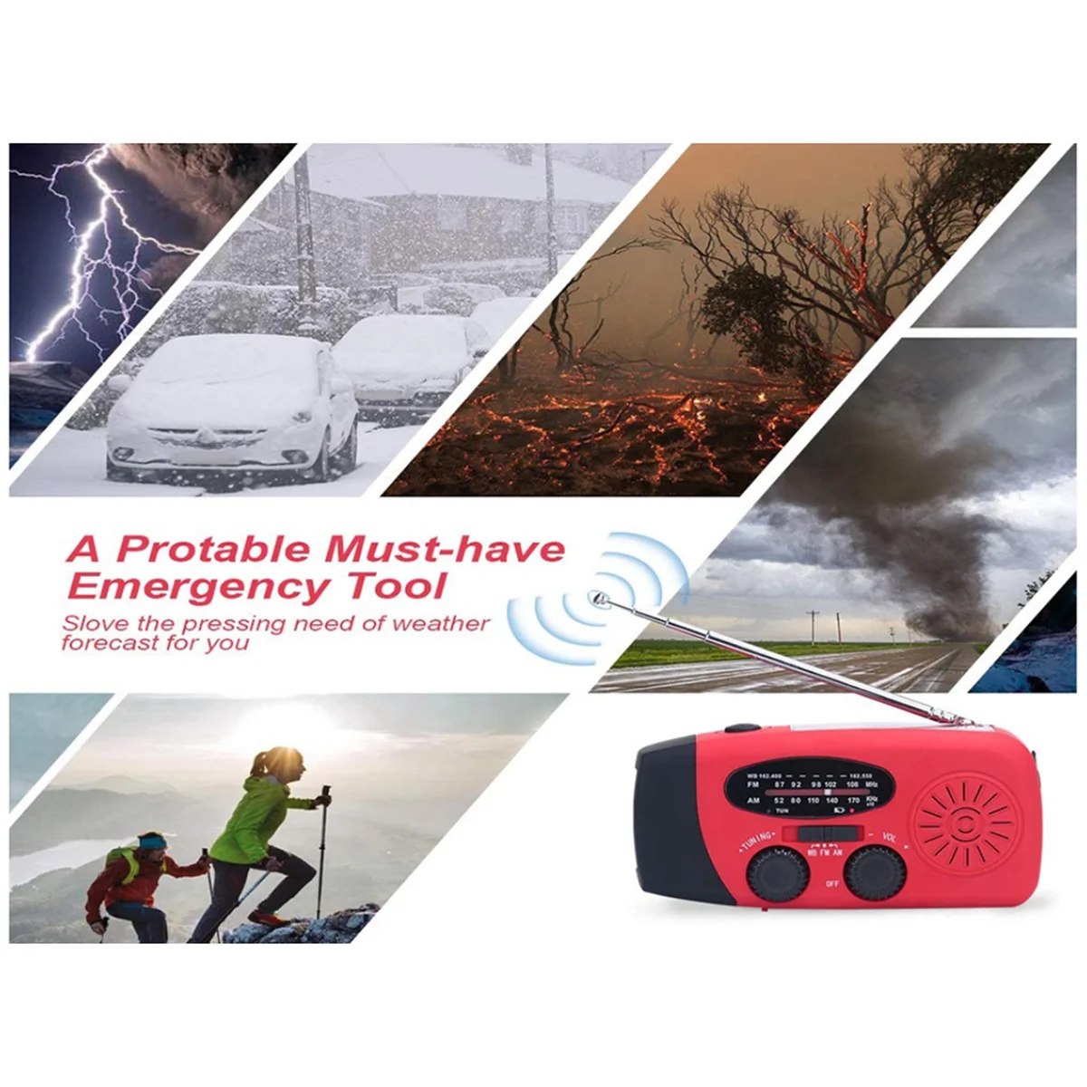 Multifunctional Emergency Radio – LED Light and Power Bank