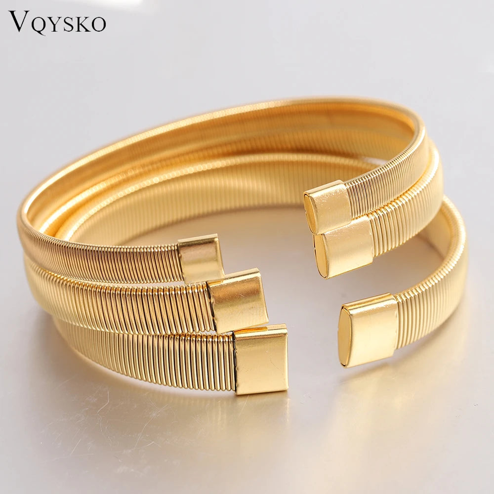 ElegantMesh: Contemporary C-Shaped Mesh Bangle in Stainless Steel