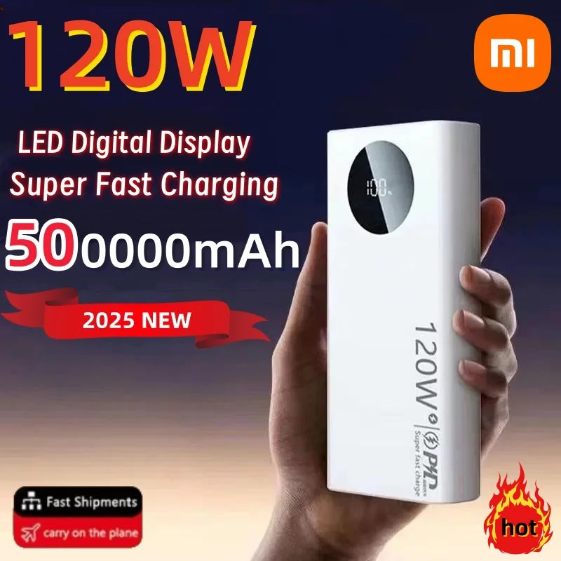 Super Fast Charging Power Bank – 120W 50000mAh Capacity