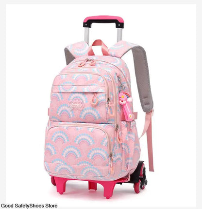 All-Terrain School Companion: Waterproof Rolling Backpack for Girls