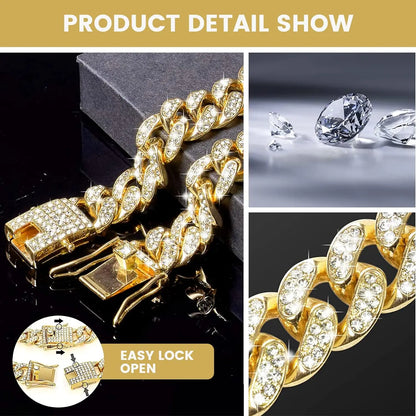 Luxury Cuban Chain Dog Collar – Gold Plated Metal