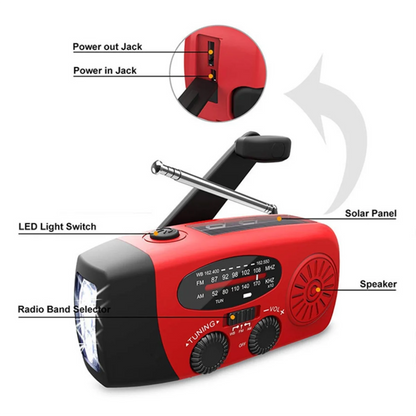Multifunctional Emergency Radio – LED Light and Power Bank