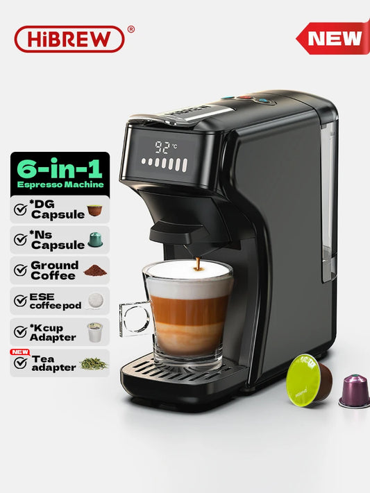 Machine à café à capsules HiBREW 6 en 1 Machine à café expresso chaude/froide à plusieurs expressos Cafetera Cappuccino Dolce Gusto Nespresso Powder H1B