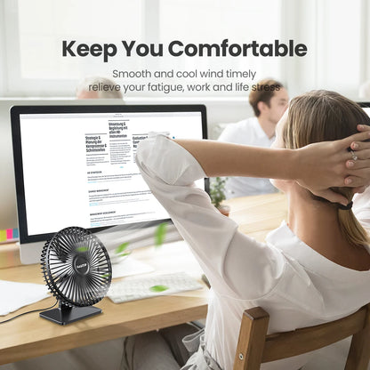 Quiet USB Table Fan – Adjustable Angle and Cool Air Flow