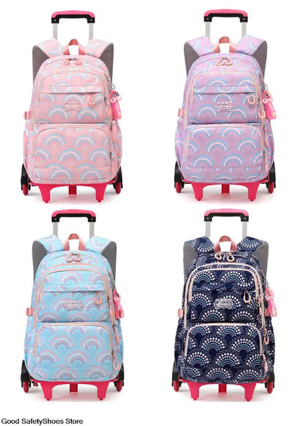 All-Terrain School Companion: Waterproof Rolling Backpack for Girls