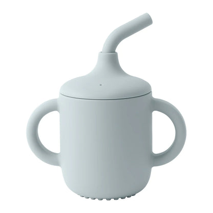 Silicone Baby Sippy Cup – Double Handle Straw Training Cup