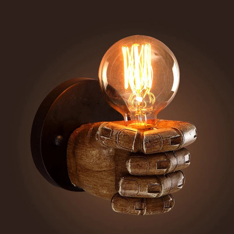 Vintage Hand Wall Light – Unique Resin Lamp for Home Decor