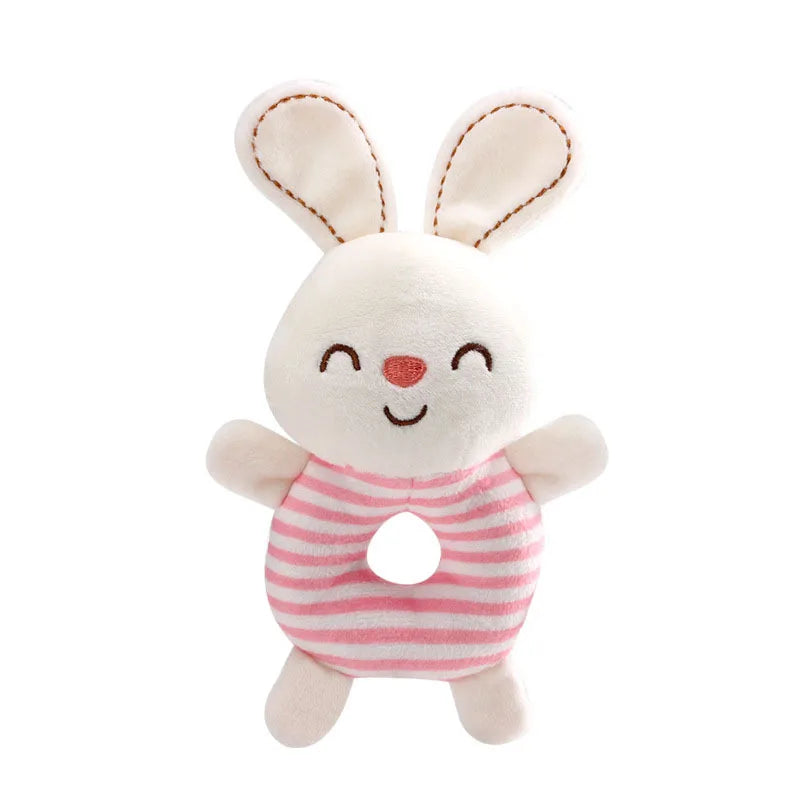 Soft Cartoon Animal Handheld Plush Rattle for Infants
