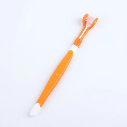 3-Sided Pet Toothbrush for Dogs and Cats Oral Care